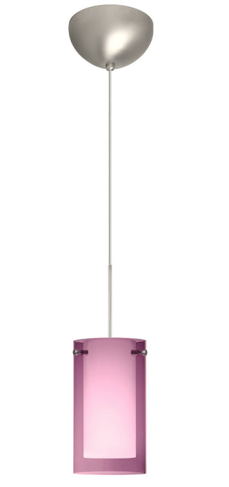 Besa 1XC-A44007-LED-SN One Light Pendant, Satin Nickel
