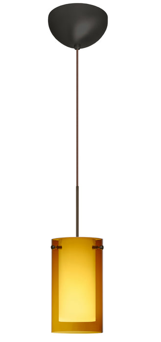 Besa 1XC-G44007-LED-BR One Light Pendant, Bronze