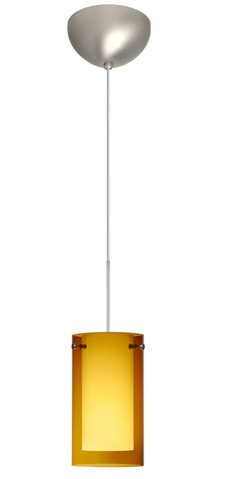 Besa 1XC-G44007-LED-SN One Light Pendant, Satin Nickel