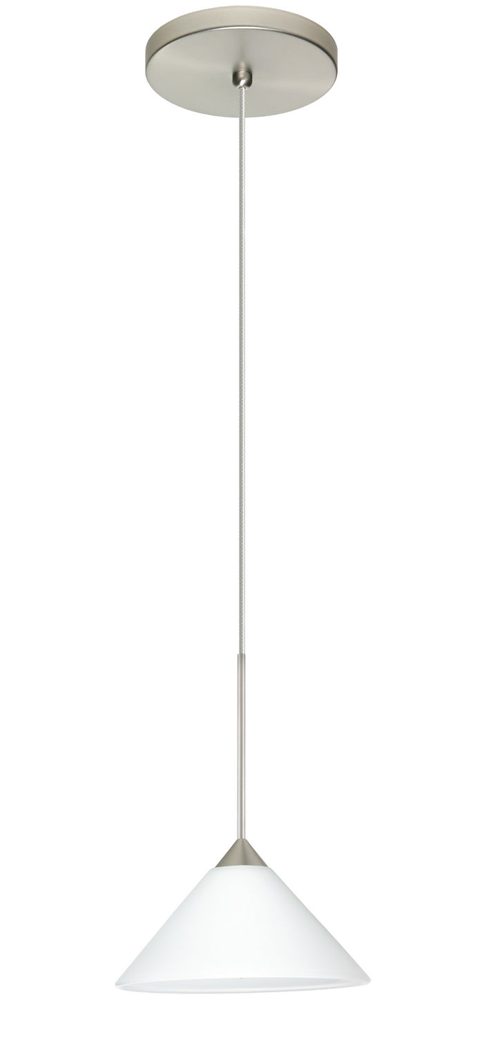 Besa 1XT-117607-LED-SN One Light Pendant, Satin Nickel