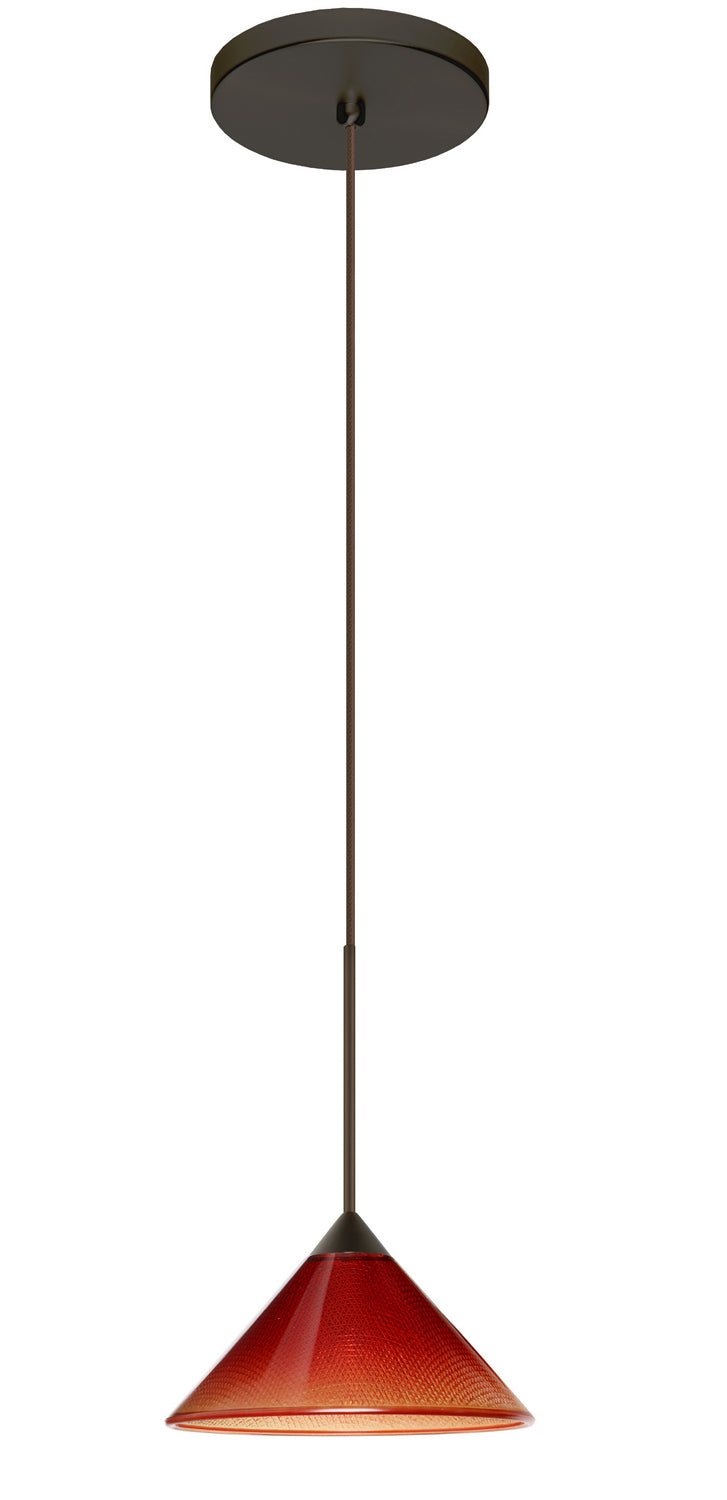 Besa 1XT-117681-LED-BR One Light Pendant, Bronze