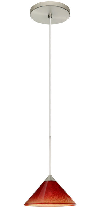 Besa 1XT-117681-LED-SN One Light Pendant, Satin Nickel