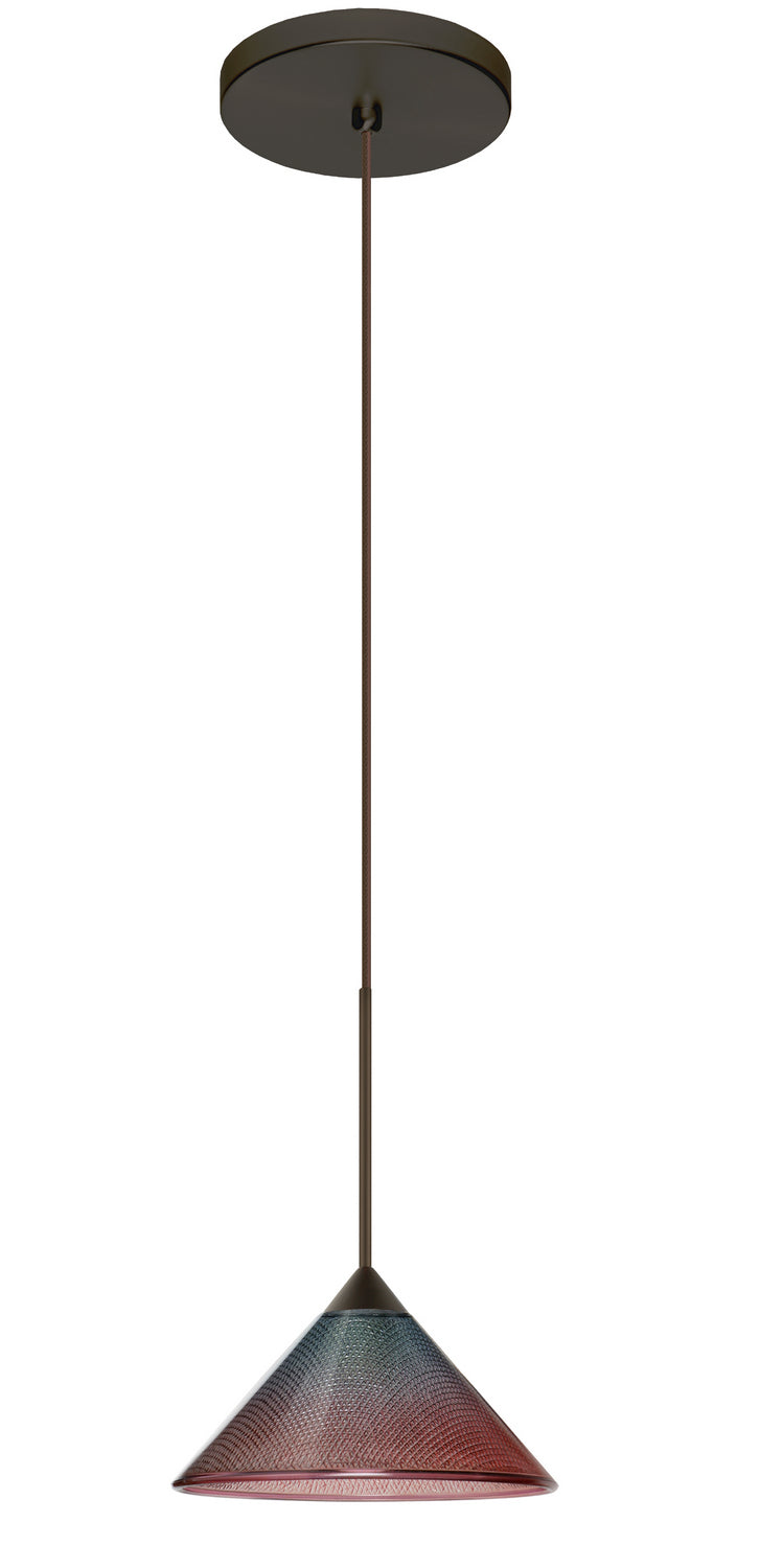 Besa 1XT-117691-LED-BR One Light Pendant, Bronze
