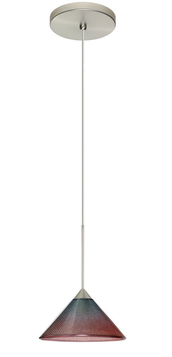 Besa 1XT-117691-LED-SN One Light Pendant, Satin Nickel
