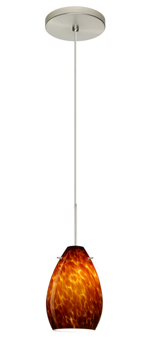 Besa 1XT-171318-LED-SN One Light Pendant, Satin Nickel