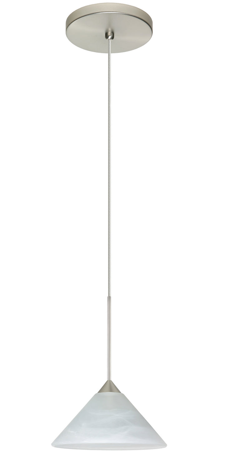 Besa 1XT-117652-LED-SN One Light Pendant, Satin Nickel