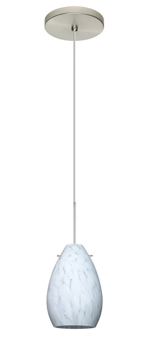 Besa 1XT-171319-LED-SN One Light Pendant, Satin Nickel