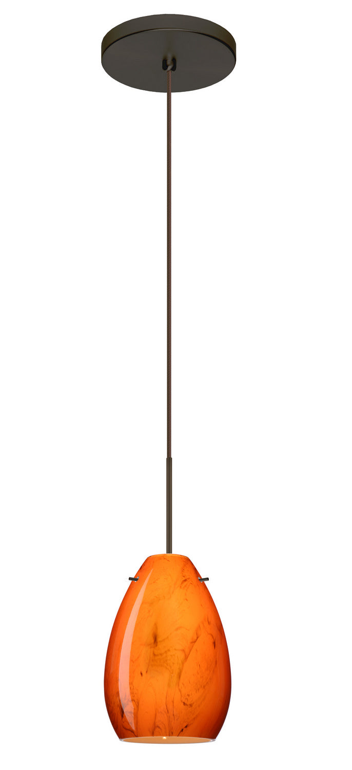 Besa 1XT-1713HB-LED-BR One Light Pendant, Bronze