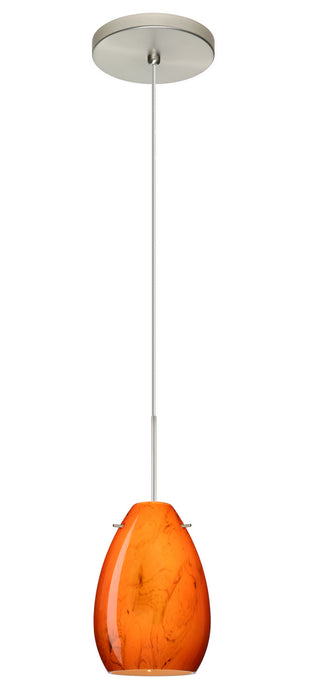 Besa 1XT-1713HB-SN One Light Pendant, Satin Nickel