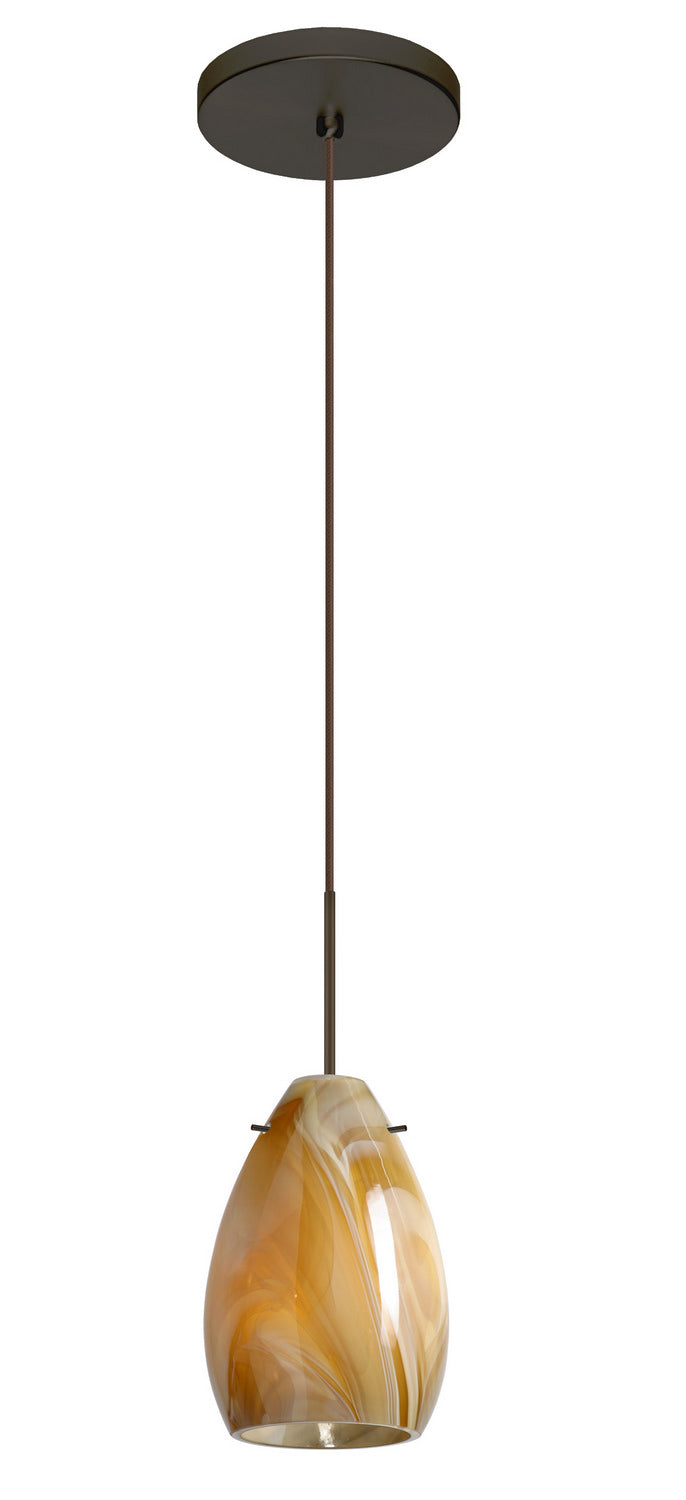 Besa 1XT-1713HN-LED-BR One Light Pendant, Bronze