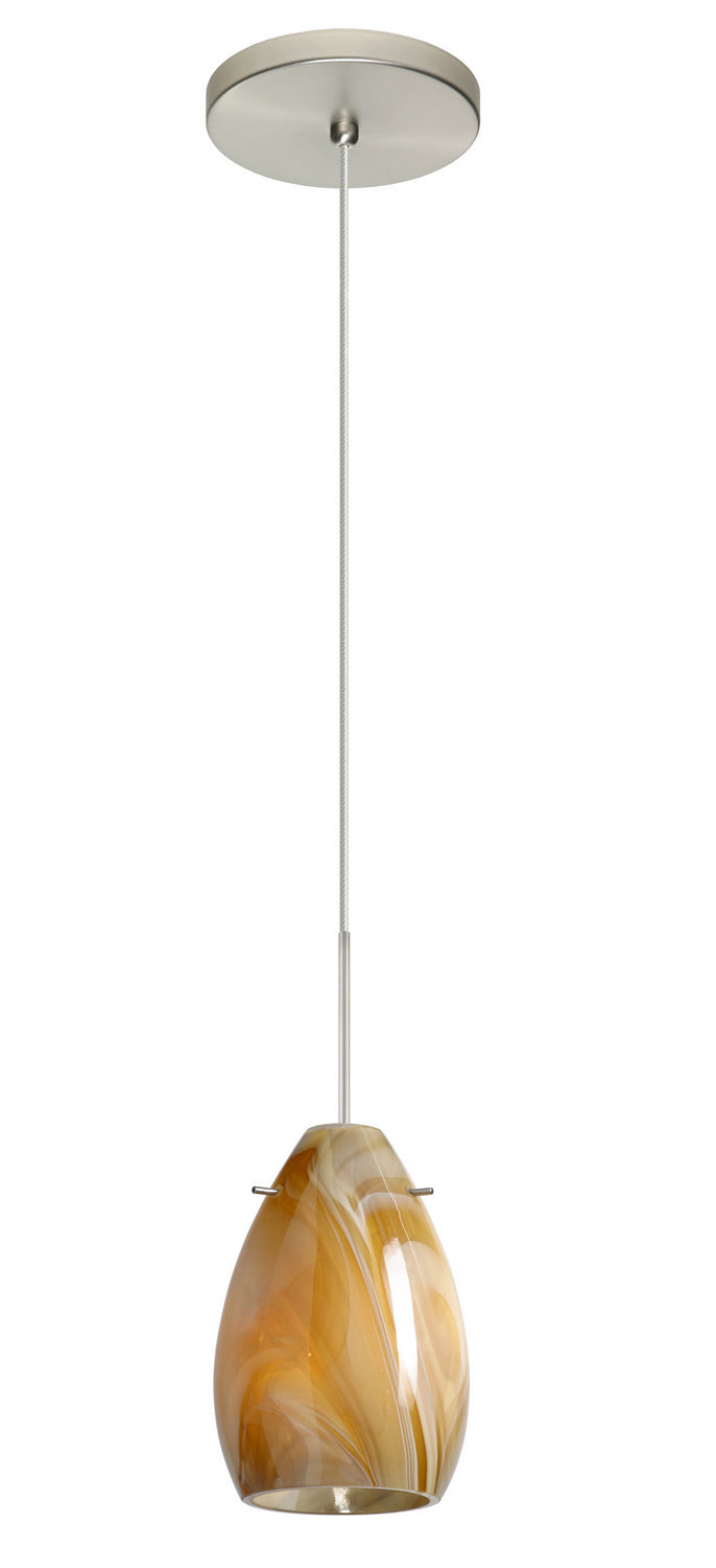 Besa 1XT-1713HN-LED-SN One Light Pendant, Satin Nickel