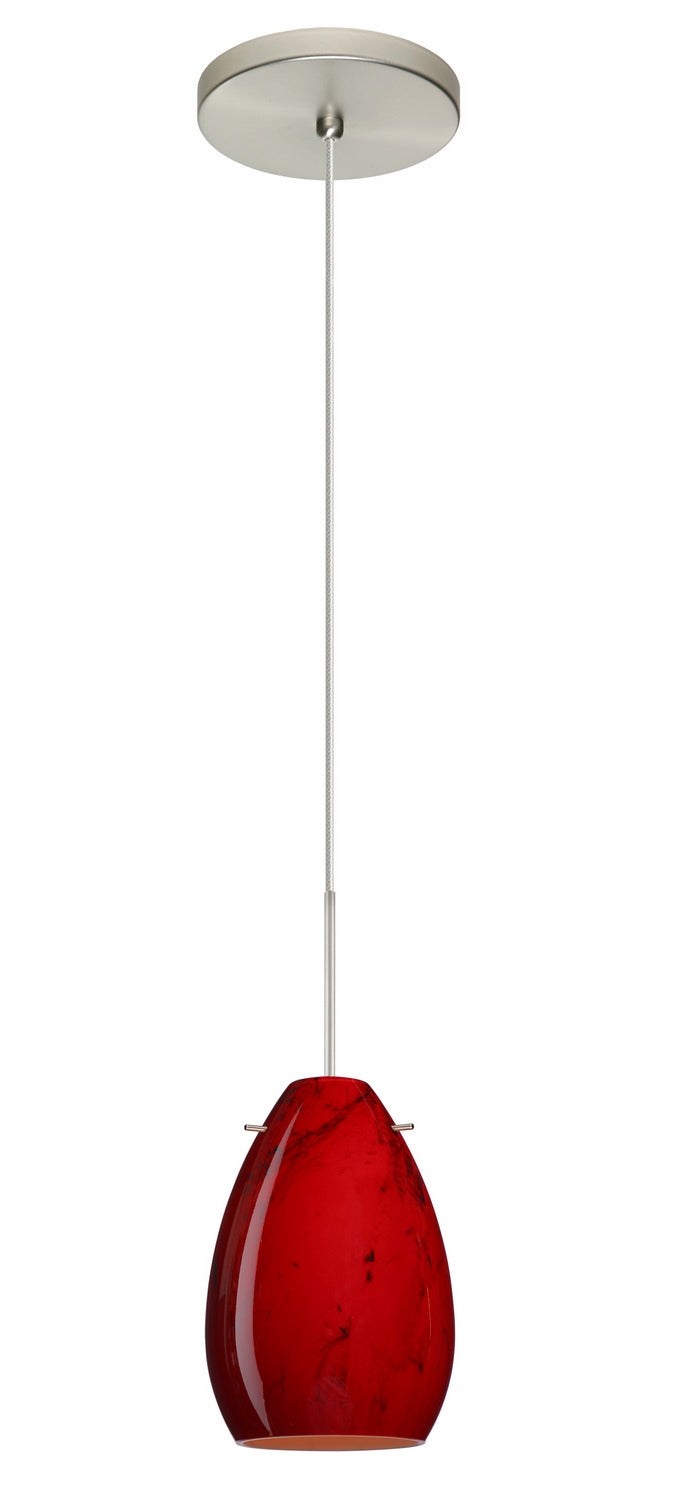 Besa 1XT-1713MA-SN One Light Pendant, Satin Nickel