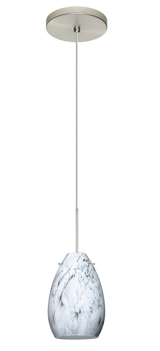 Besa 1XT-1713MG-LED-SN One Light Pendant, Satin Nickel
