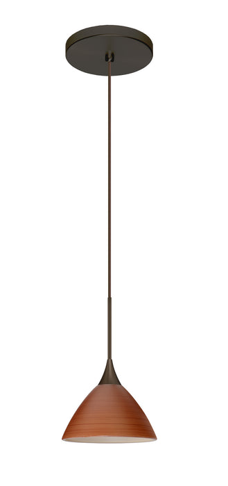 Besa 1XT-1743CH-LED-BR One Light Pendant, Bronze