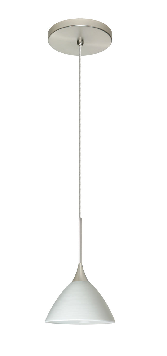 Besa 1XT-1743KR-LED-SN One Light Pendant, Satin Nickel
