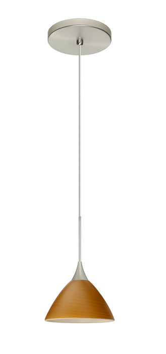 Besa 1XT-1743OK-LED-SN One Light Pendant, Satin Nickel