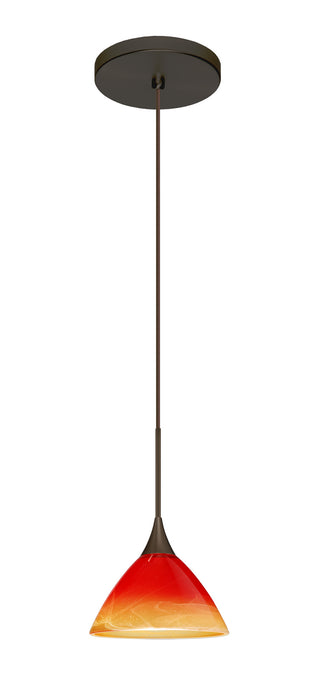 Besa 1XT-1743SL-LED-BR One Light Pendant, Bronze