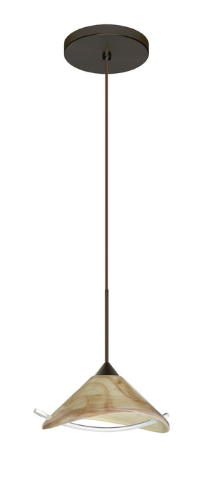 Besa 1XT-181305-LED-BR One Light Pendant, Bronze