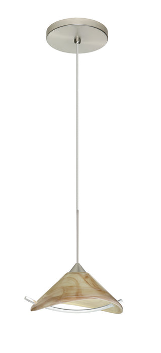 Besa 1XT-181305-LED-SN One Light Pendant, Satin Nickel