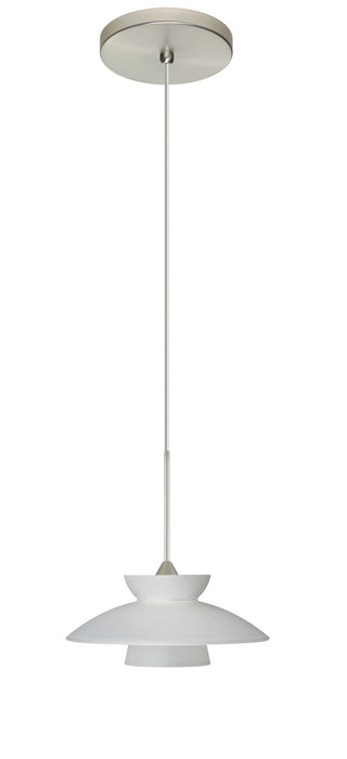 Besa 1XT-271825-LED-SN One Light Pendant, Satin Nickel