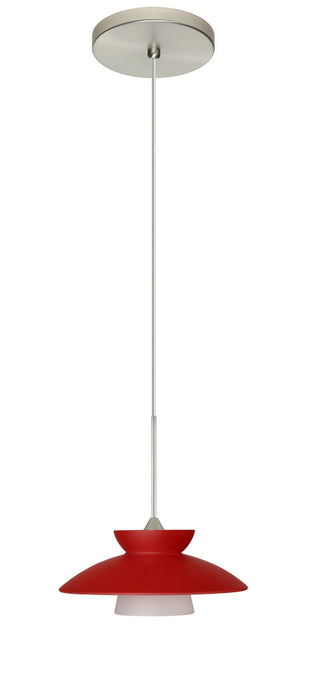 Besa 1XT-271831-LED-SN One Light Pendant, Satin Nickel