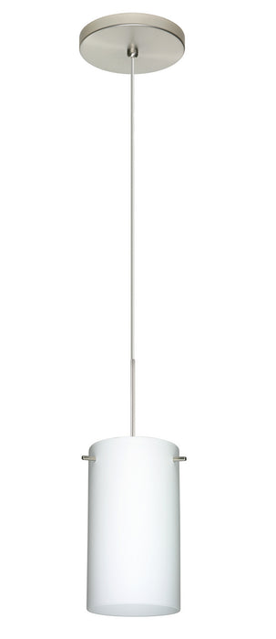 Besa 1XT-440407-LED-SN One Light Pendant, Satin Nickel