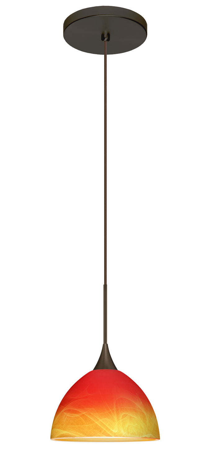 Besa 1XT-4679SL-LED-BR One Light Pendant, Bronze