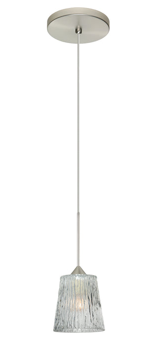 Besa 1XT-512500-LED-SN One Light Pendant, Satin Nickel