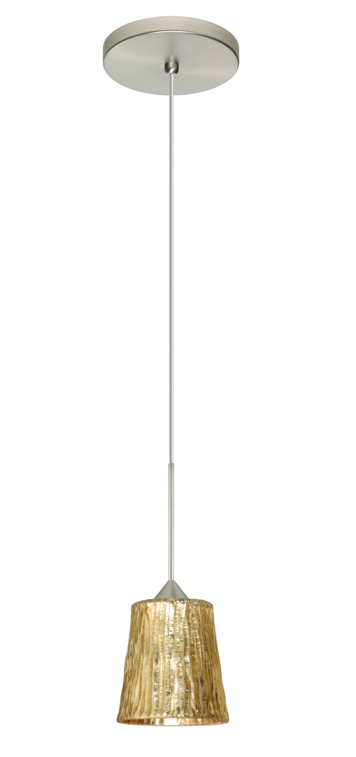 Besa 1XT-5125GF-SN One Light Pendant, Satin Nickel