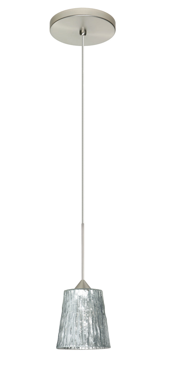 Besa 1XT-5125SF-SN One Light Pendant, Satin Nickel