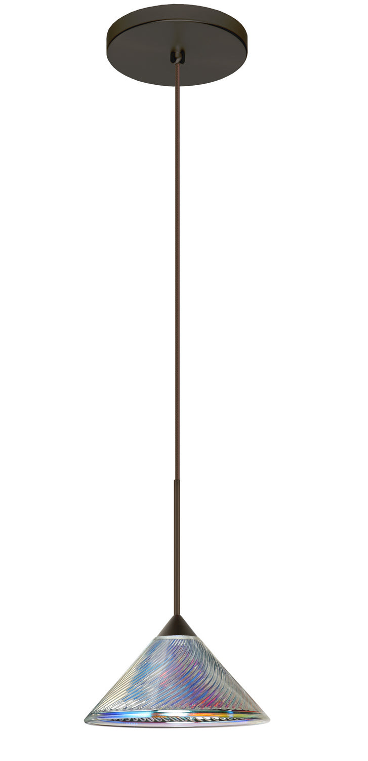 Besa 1XT-550493-LED-BR One Light Pendant, Bronze