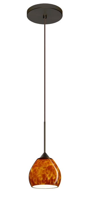 Besa 1XT-560518-LED-BR One Light Pendant, Bronze