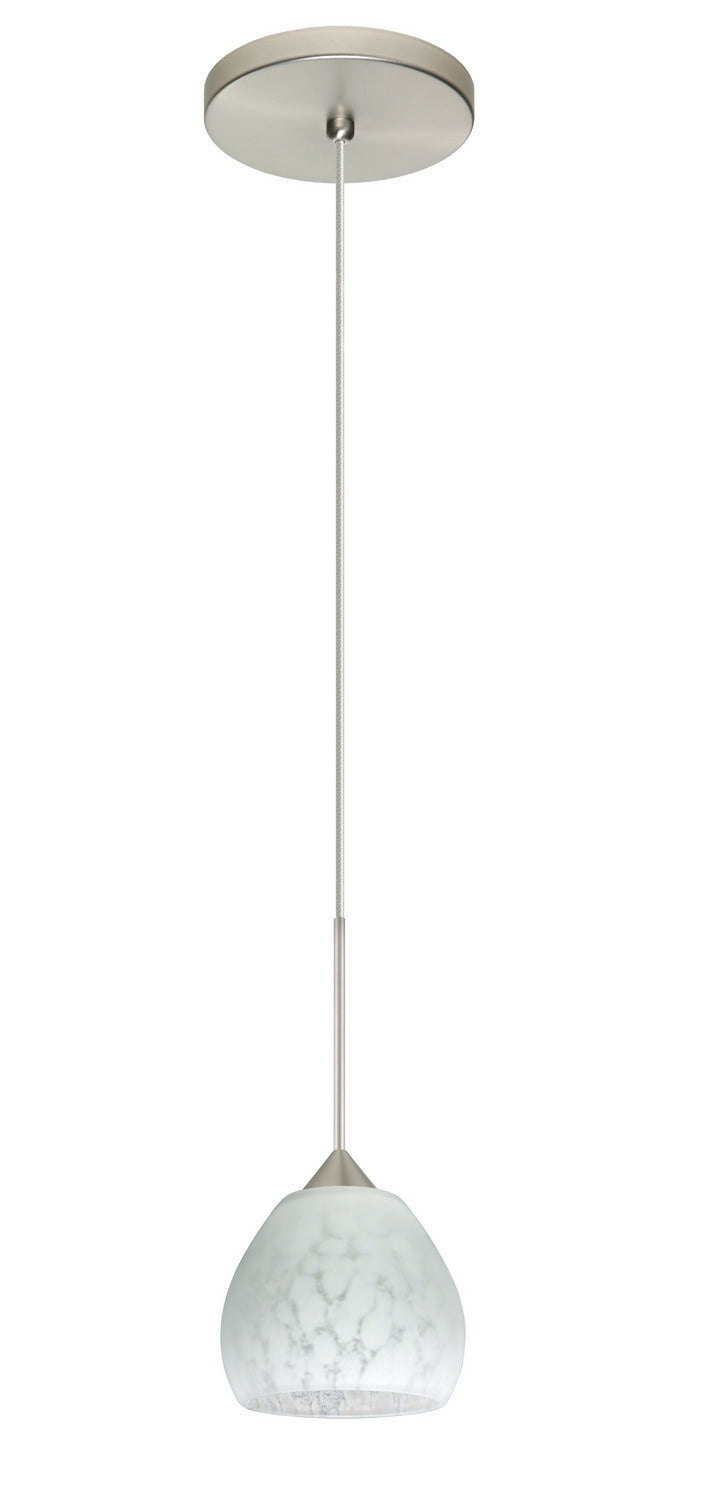 Besa 1XT-560519-LED-SN One Light Pendant, Satin Nickel