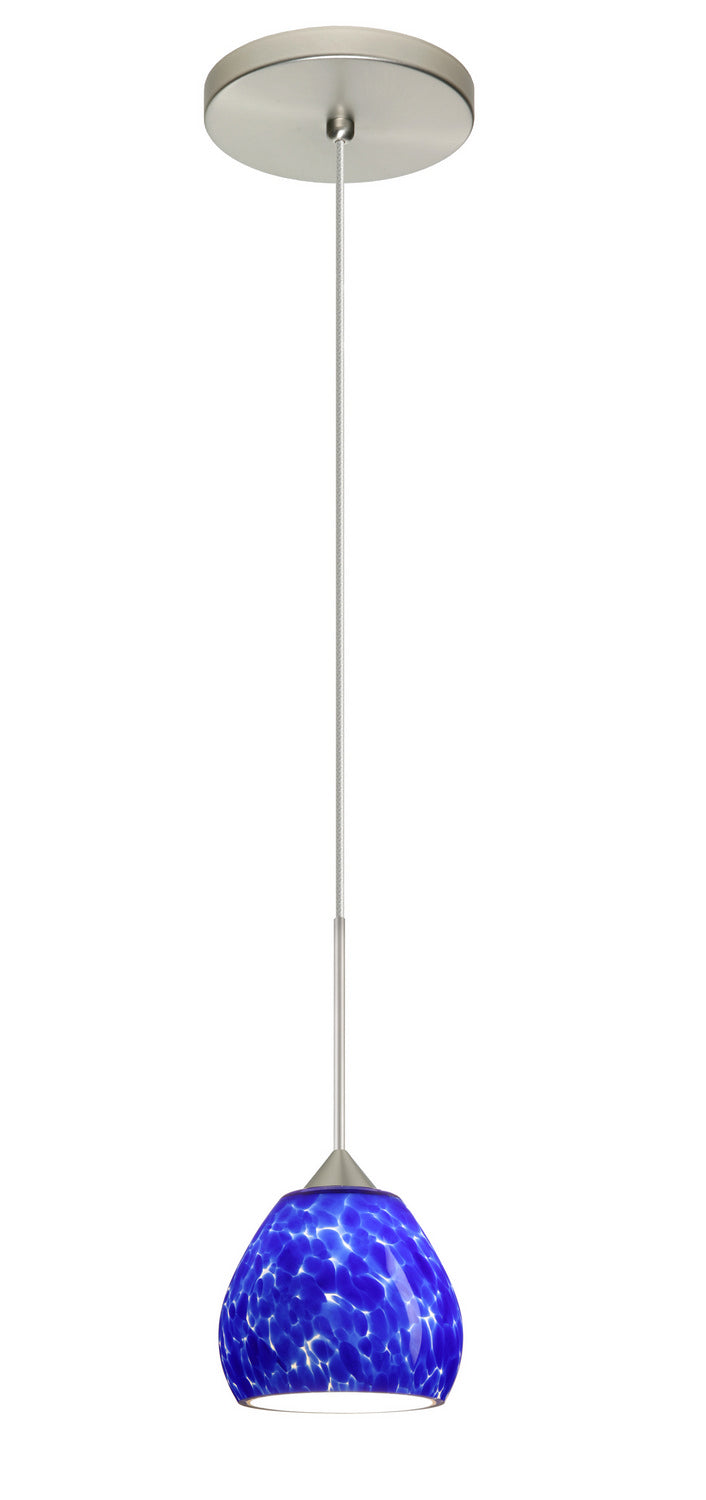 Besa 1XT-560586-LED-SN One Light Pendant, Satin Nickel
