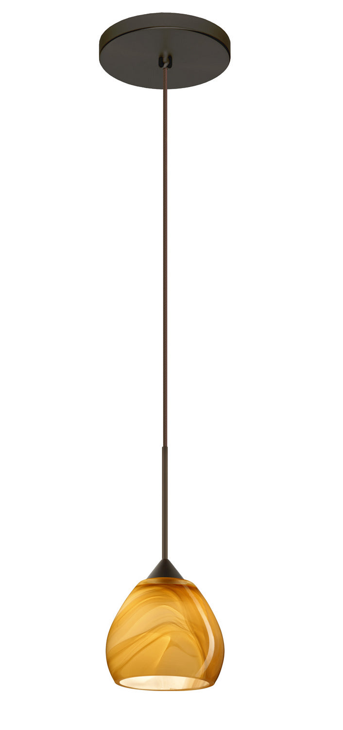 Besa 1XT-5605HN-BR One Light Pendant, Bronze
