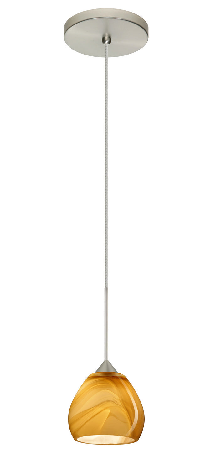 Besa 1XT-5605HN-LED-SN One Light Pendant, Satin Nickel