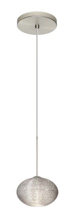 Besa 1XT-5612GL-SN One Light Pendant, Satin Nickel