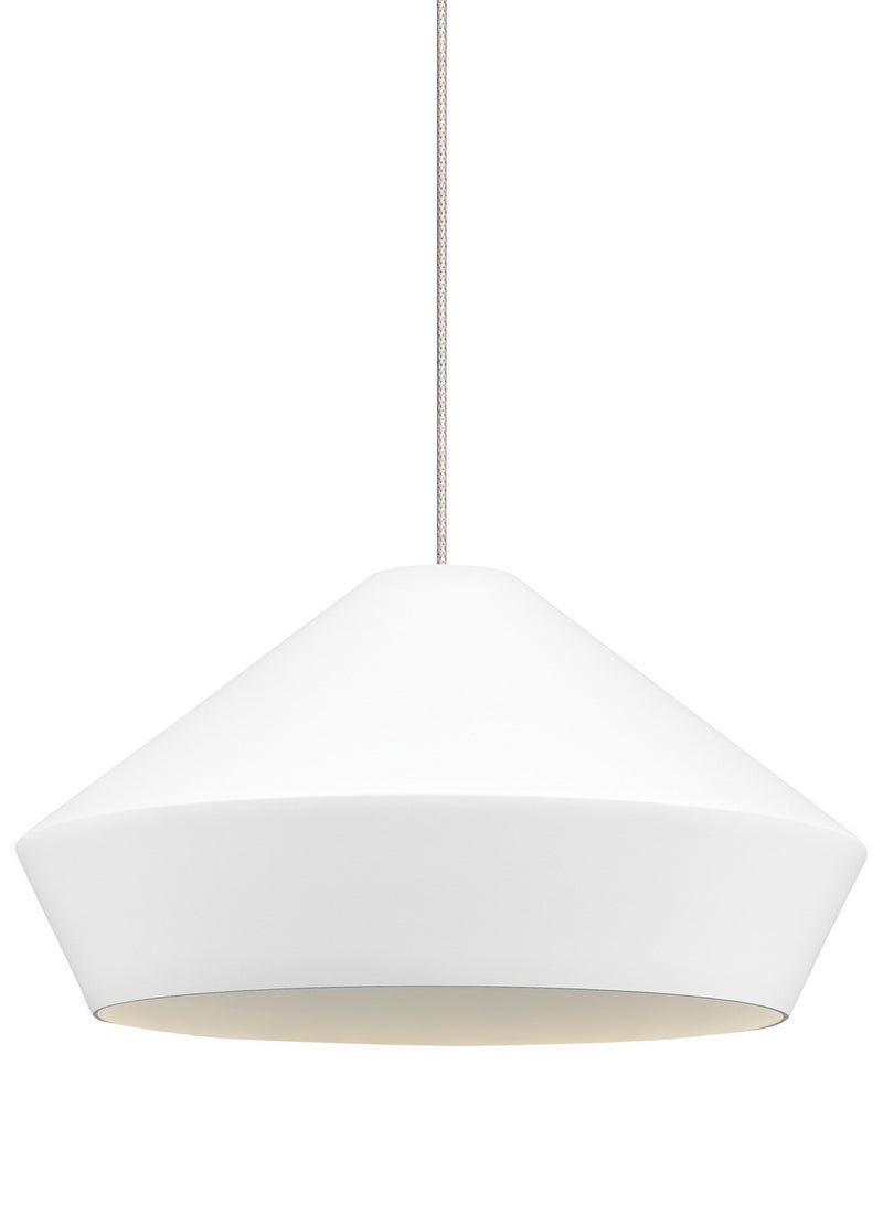 Visual Comfort Modern 700FJBMLWS One Light Pendant, Satin Nickel
