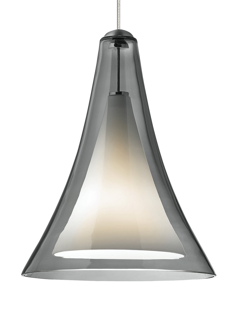 Visual Comfort Modern 700FJMLPKS One Light Pendant, Satin Nickel