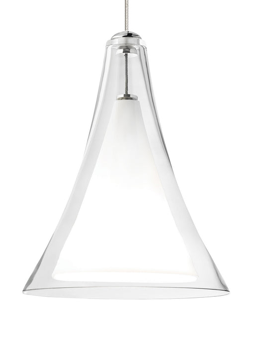 Visual Comfort Modern 700MOMLPCS One Light Pendant, Satin Nickel