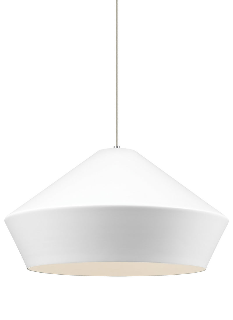 Visual Comfort Modern 700TDBMLGPWS One Light Pendant, Satin Nickel