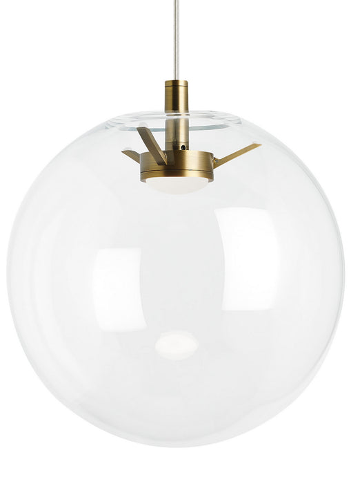 Visual Comfort Modern 700TDPLNPCR-LEDWD LED Pendant, Aged Brass