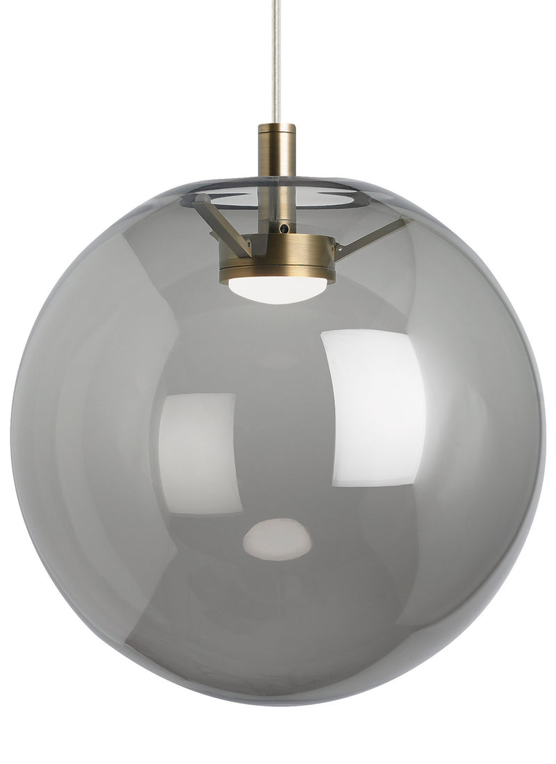 Visual Comfort Modern 700TDPLNPKR-LEDWD LED Pendant, Aged Brass