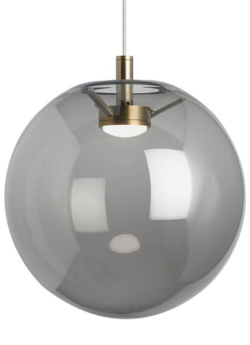 Visual Comfort Modern 700TDPLNPKR-LEDWD LED Pendant, Aged Brass