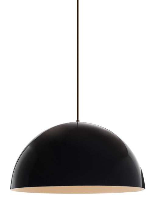 Visual Comfort Modern 700TDPSP24BWB One Light Pendant, Black