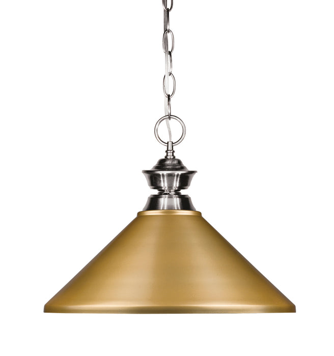 Z-Lite 100701BN-MSG One Light Pendant, Brushed Nickel