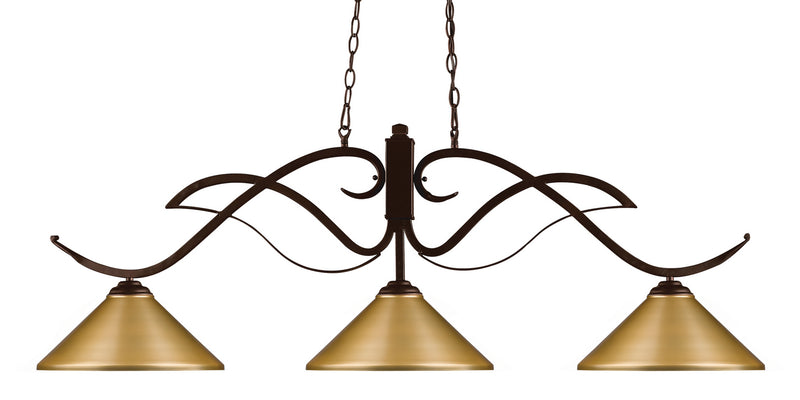 Z-Lite 126BRZ-MSG Three Light Billiard, Bronze