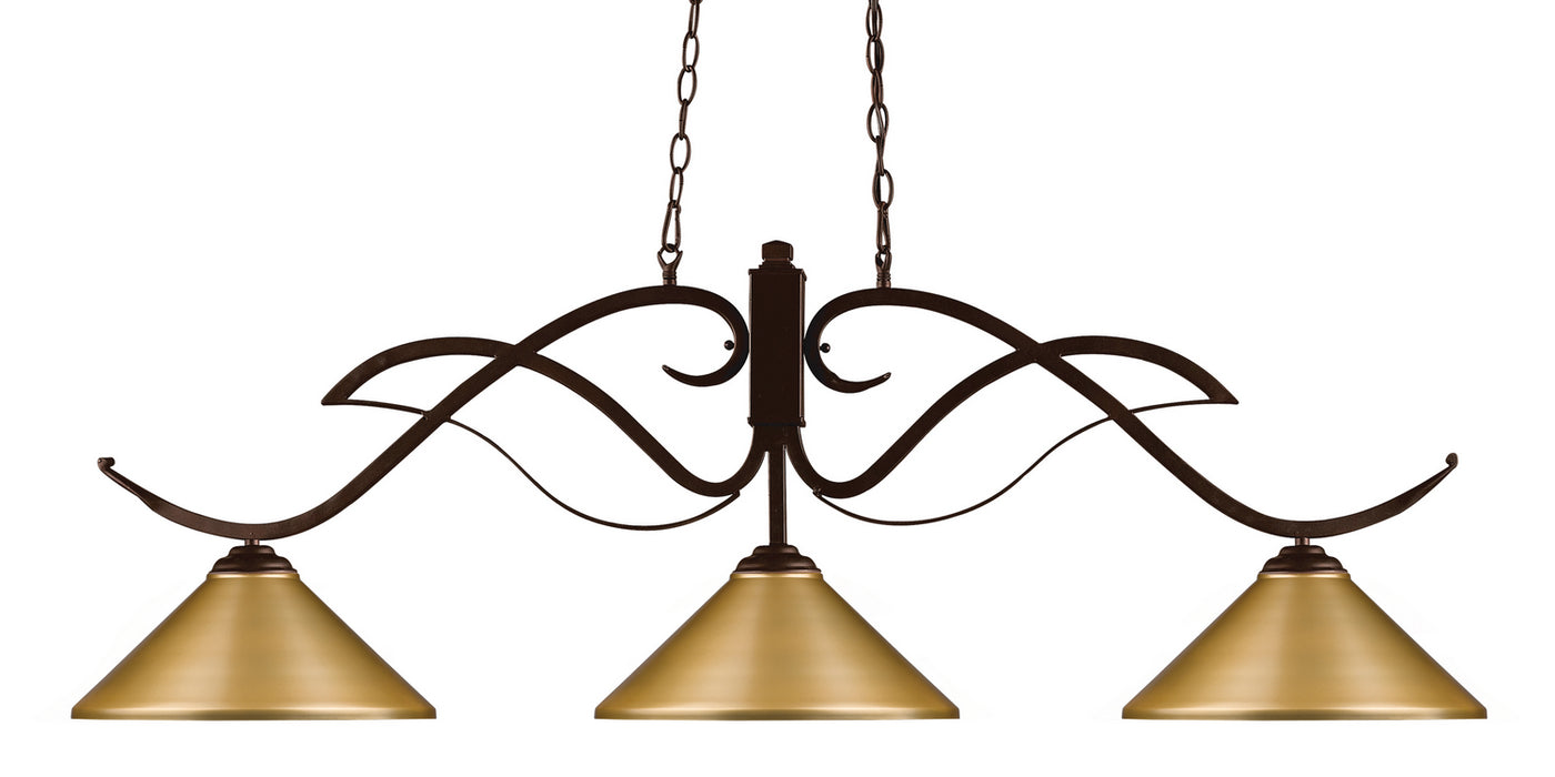 Z-Lite 126BRZ-MSG Three Light Billiard, Bronze