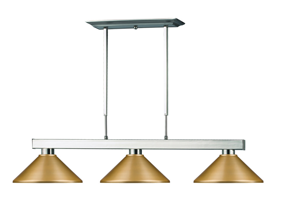 Z-Lite 152BN-MSG Three Light Billiard, Brushed Nickel