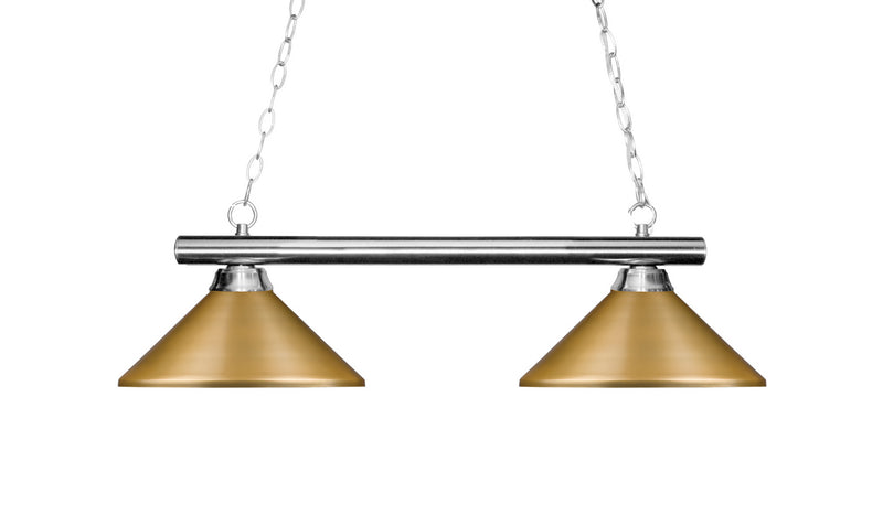 Z-Lite 155-2CH-MSG Two Light Billiard, Chrome